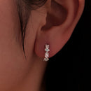 925 Sterling Silver Earrings with CZ and White Gold Plating-7