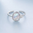 925 Sterling Silver Ring with Nano Opal Stone, 0.15 cm Width for Women-3