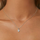 925 Sterling Silver 1 Carat Moissanite Necklace with Pavé Setting, 400 mm Length for Women-6