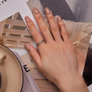 925 Sterling Silver Oxidized Silver Ring with Pavé Setting CZ, Size 6 for Women-5