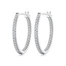 925 Sterling Silver Earrings with Pave Setting CZ in White Gold for Women-5