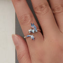 925 Sterling Silver Enamel Process Pavé CZ White Gold Ring for Women-4