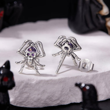 925 Sterling Silver Earrings with Pavé Setting CZ, 1.1 x 1.0 cm, Oxidized Finish for Women - 0