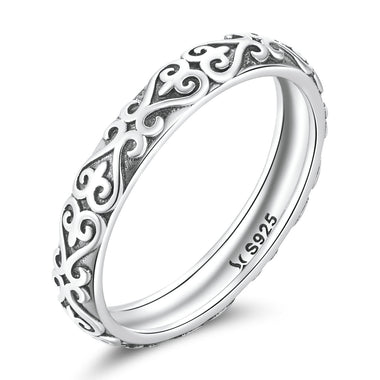 925 Oxidized Silver 0.3cm Ring Size 6.0 for Women