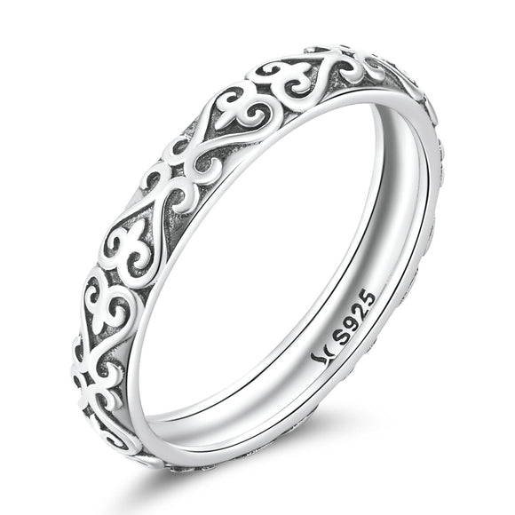 925 Oxidized Silver 0.3cm Ring Size 6.0 for Women