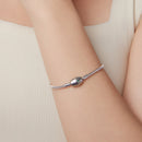 925 Sterling Silver Bracelet with CZ 17cm for Women-6