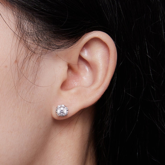 925 Sterling Silver Moissanite 0.50 Carat Earrings for Women