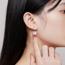 925 Sterling Silver Earrings with Resin, 23x13mm, Plated Platinum for Women-6