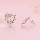 925 Sterling Silver Enamel CZ Plated Earrings-5