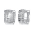 925 Sterling Silver Earrings for Women with White Gold Plating - 1.1cm x 0.7cm-1