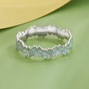 925 Sterling Silver Enamel and Platinum Plated Ring Size 6 for Women-4