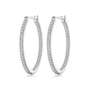 925 Sterling Silver Earrings with Pave Setting CZ in White Gold for Women-3