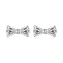 925 Sterling Silver Earrings with Pavé Setting CZ and White Gold Plating-1