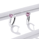 925 Sterling Silver Earrings with Pavé Setting CZ, Oxidized Silver, 1.2x0.5cm for Women-5