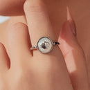 925 Sterling Silver White Gold-Plated Ring with Nacre Pendant - Style E for Women-6