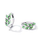 925 Sterling Silver Enamel Oxidized Silver Earrings for Women, 1.2*0.5cm-2