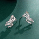 925 Sterling Silver Earrings with White Gold Plating and CZ-3