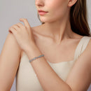 925 Sterling Silver Crystal Bracelet 15+6cm for Women-8