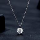925 Sterling Silver Plated Platinum Moissanite Necklace 39+5cm for Women-4