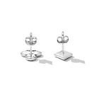 925 Sterling Silver Oxidized Enamel Plum Blossom Earrings for Women - 1.2 x 1.0 cm-4