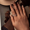 925 Sterling Silver White Gold Plated Pavé Setting CZ Ring-5