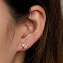 925 Sterling Silver Earrings with Pavé Setting and Enamel Process, Oxidized, 0.7*0.9cm for Women-6