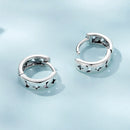 925 Sterling Silver Oxidized Earrings for Women 1.2*0.4cm-4