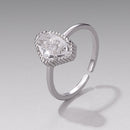 925 Sterling Silver Ring with Transparent Glass and CZ, 0.15cm Width, for Women-2