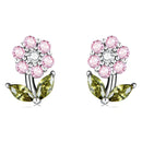 925 Sterling Silver Earrings with Pavé Setting CZ in White Gold-1