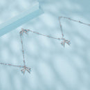 925 Sterling Silver + Plated White Gold Necklace with Adjustable Length for Women-4
