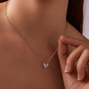 925 Sterling Silver Plated White Gold Moissanite Necklace 40+5cm for Women-7
