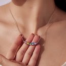 925 Sterling Silver White Gold Plated 40+5cm Necklace with Pavé Setting CZ for Women-6