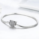 925 Sterling Silver Bracelet with Cat Head Charm, 17cm for Women-3