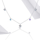 925 Sterling Silver Adjustable Necklace with Scallop Design and Pavé Setting CZ-6