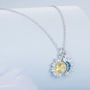 925 Sterling Silver Necklace with Transparent Glass and Pavé Setting CZ - Length 450mm-3