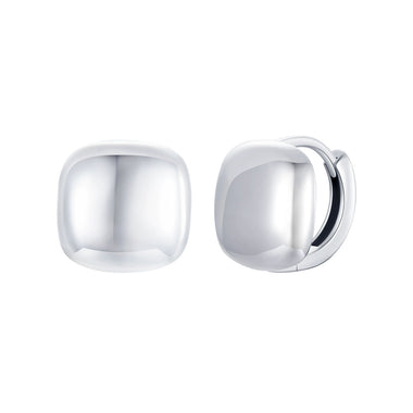 925 Sterling Silver Plated White Gold 10mm Earrings for Women