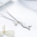 925 Sterling Silver 0.6 Carat Pearl Necklace for Women-6