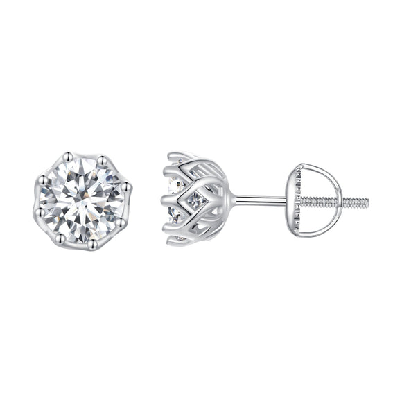 925 Sterling Silver Moissanite 0.5 Carat Earrings for Women