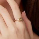 925 Sterling Silver Gold Plated Sun Ring-6