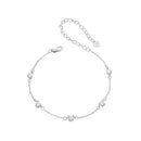 925 Sterling Silver Bracelet with Pavé Setting CZ and White Gold Plating-1