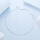 925 Sterling Silver White Gold Plated 40+5cm Necklace for Women-3