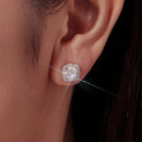 925 Sterling Silver Moissanite 1.0cm Earrings with Pavé Setting for Women-7