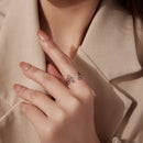 925 Sterling Silver Plated White Gold Adjustable Ring for Women-7