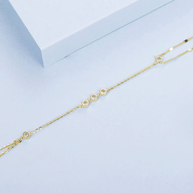 925 Sterling Silver White Gold Plated Adjustable Bracelet for Women