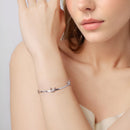 925 Sterling Silver Plated White Gold Adjustable Bracelet for Women-6