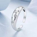 925 Sterling Silver Ring with Pavé Setting CZ, Width 2.2-5.8mm, Oxidized Silver, Women's Ring-3