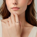 925 Sterling Silver Transparent Glass Oxidized Silver Ring for Women-6