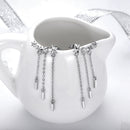 925 Sterling Silver Plated Platinum Pavé Setting CZ Earrings 3.4*0.7cm for Women-4