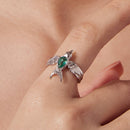 925 Sterling Silver Transparent Glass Ring for Women-7