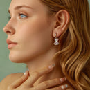 925 Sterling Silver Earrings with Pavé Setting CZ and Resin - 2.8 x 1.1 cm - Women's Fashion-7